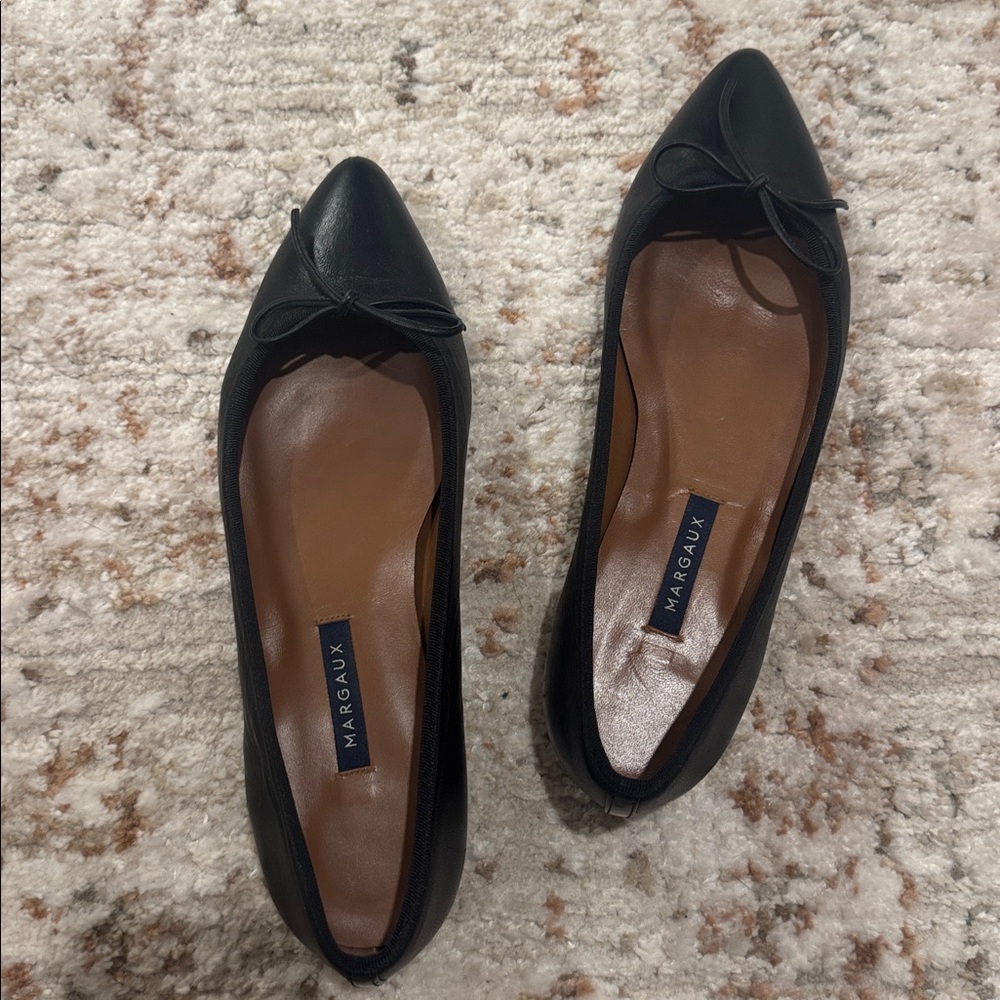 Margaux Black Pointed Toe Flats EU 40